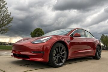 Red Tesla Model 3