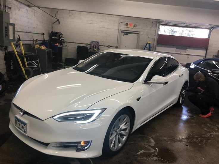 White Tesla Exterior Design and Features