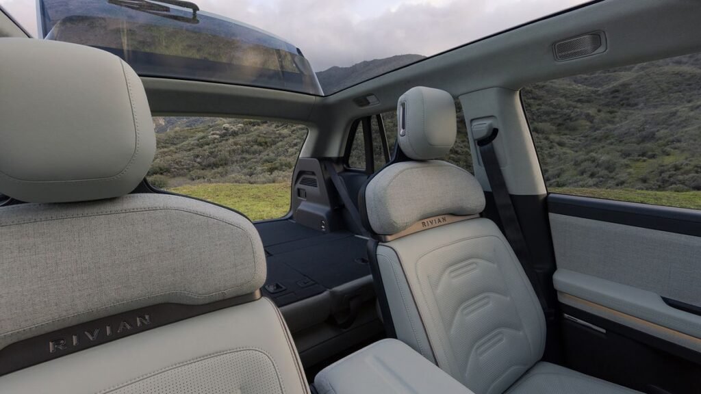 Rivian SUV Interior Seating Comfort and Three Row Space Configuration